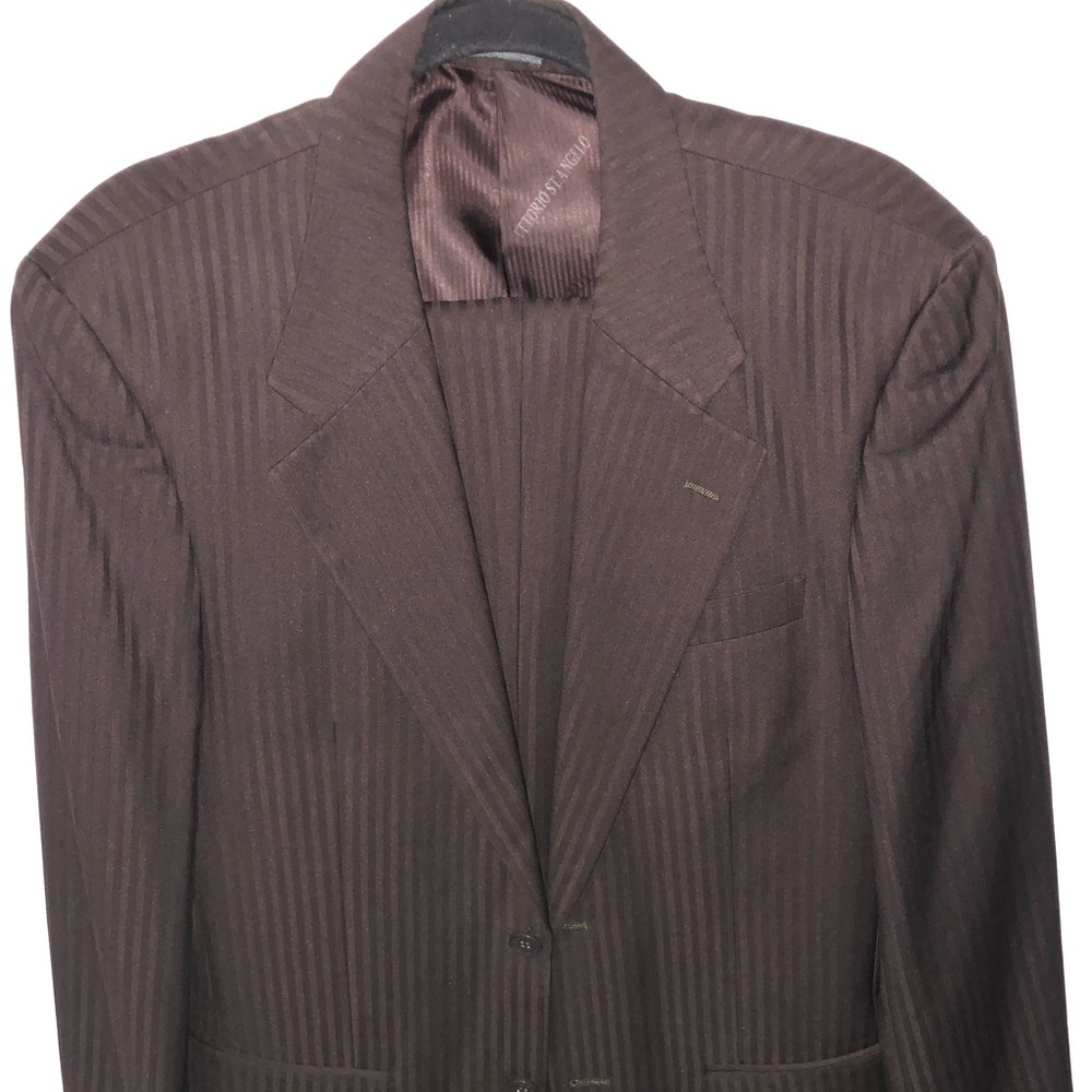 Vittorio St. Angelo Mens Suit Jacket 40R Pants 34L